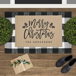 メリーモダンクリスマスの台本パーソナライズされた ドアマット