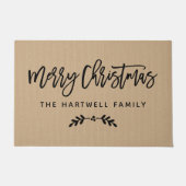 メリーモダンクリスマスの台本パーソナライズされた ドアマット (正面)