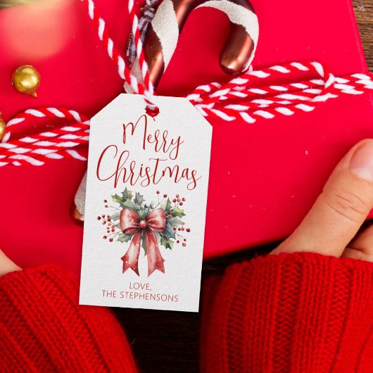 メリーモダンクリスマスの台本ホリーボウ名 ギフトタグ