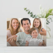 メリーモダンクリスマスの手に入ったカスタム写真 シーズンカード (スタンド正面)