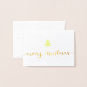 メリーモダンクリスマスの手書き文字写真 箔カード (封筒付き正面)