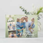 メリーモダンクリスマスの手書写真コラージュ シーズンカード (スタンド正面)