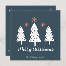 メリーモダンクリスマスの木と星の写真 シーズンカード