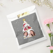 メリーモダンクリスマスの木の写真コラージュ灰色 フェイバーバッグ (封をした状態)