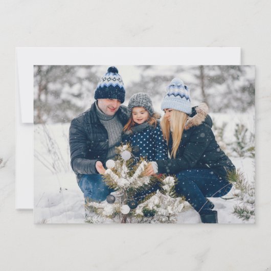 メリーモダンクリスマスの木の写真 シーズンカード (裏面)