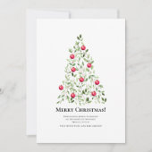 メリーモダンクリスマスの水の色の木ありがとう シーズンカード (正面)