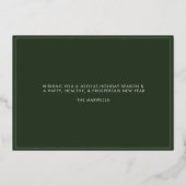 メリーモダンクリスマスの緑の写真 箔シーズンカード (裏面)