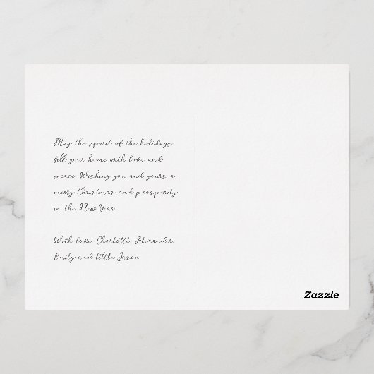 メリーモダンクリスマスの脚本 箔シーズンポストカード (裏面)