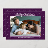 メリーモダンクリスマスの雪の結晶のカスタム写真 シーズンカード (正面/裏面)