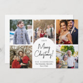 メリーモダンクリスマスアーチ5家族フォトホリデー シーズンカード (正面/裏面)
