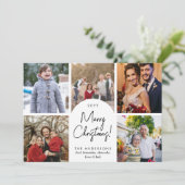 メリーモダンクリスマスアーチ5家族フォトホリデー シーズンカード (スタンド正面)