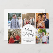 メリーモダンクリスマスアーチ5家族フォトホリデー シーズンポストカード (正面/裏面)