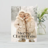 メリーモダンクリスマスエレガント1フォトタイポグラフィ シーズンカード (スタンド正面)