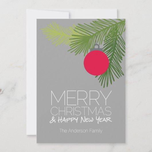 メリーモダンクリスマスオーナメント – 非写真 シーズンカード (正面)