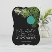 メリーモダンクリスマスオーナメント – 黒と緑 シーズンカード (スタンド正面)