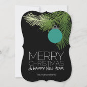 メリーモダンクリスマスオーナメント – 黒と緑 シーズンカード (正面)