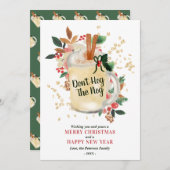 メリーモダンクリスマスグリッターおもしろい卵引用文 シーズンカード (正面/裏面)