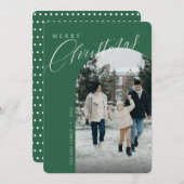メリーモダンクリスマスグリーンアーチフレームフォトホール シーズンカード (正面/裏面)