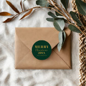 メリーモダンクリスマスグリーンホリデーパッケージ ラウンドシール