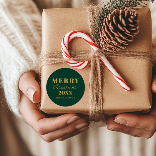 メリーモダンクリスマスグリーンホリデーパッケージ ラウンドシール