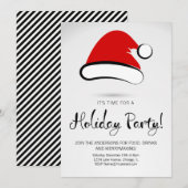 メリーモダンクリスマスサンタハットホリデーカード シーズンカード (正面/裏面)