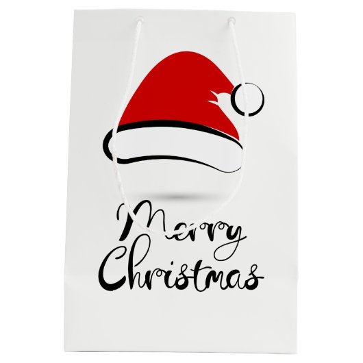 メリーモダンクリスマスサンタハット抱き枕 ミディアムペーパーバッグ (裏面)