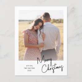 メリーモダンクリスマスシンプルのスクリプト写真 シーズンポストカード