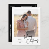 メリーモダンクリスマスシンプルのスクリプト写真 シーズンポストカード (正面/裏面)