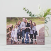 メリーモダンクリスマスシンプルスクリプトタイポグラフィ シーズンカード (スタンド正面)