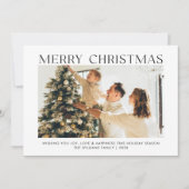 メリーモダンクリスマスシンプル4枚の写真家族 シーズンカード (正面)