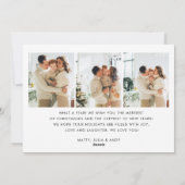 メリーモダンクリスマスシンプル4枚の写真家族 シーズンカード (裏面)