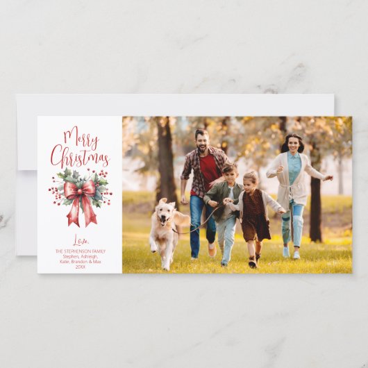 メリーモダンクリスマススクリプトホリーボウ6枚の写真 シーズンカード (正面)