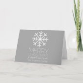 メリーモダンクリスマススノーフレーク – シルバーグレー シーズンカード (正面)