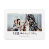 メリーモダンクリスマスタイポグラフィカスタム写真 マグネット (横)