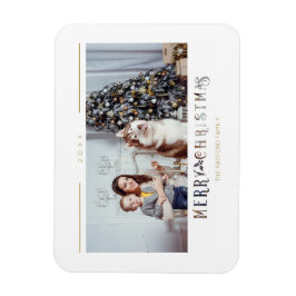 メリーモダンクリスマスタイポグラフィカスタム写真 マグネット