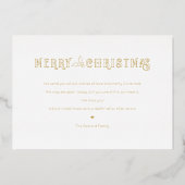 メリーモダンクリスマスタイポグラフィカスタム写真 箔シーズンカード (裏面)