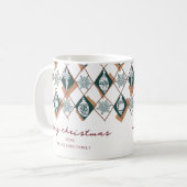 メリーモダンクリスマスタイポグラフィレッドグリーン コーヒーマグカップ (正面左)