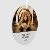 メリーモダンクリスマスタイポグラフィ写真 オーナメント (正面)