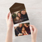 メリーモダンクリスマスタイポグラフィ写真 オールインワン招待状 (貼ってはがせる)