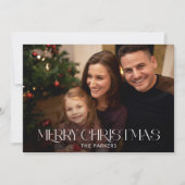 メリーモダンクリスマスタイポグラフィ写真 シーズンカード (正面)