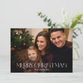 メリーモダンクリスマスタイポグラフィ写真 シーズンカード (スタンド正面)