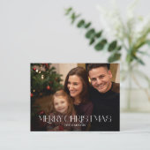 メリーモダンクリスマスタイポグラフィ写真 シーズンポストカード (スタンド正面)