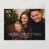 メリーモダンクリスマスタイポグラフィ写真 シーズンポストカード (正面)