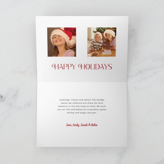 メリーモダンクリスマスタイポグラフィ数々の – 写真 シーズンカード (内部)