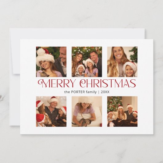 メリーモダンクリスマスタイポグラフィ数々の – 写真 シーズンカード (正面)