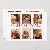 メリーモダンクリスマスタイポグラフィ数々の – 写真 シーズンカード (正面/裏面)