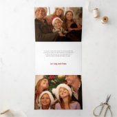 メリーモダンクリスマスタイポグラフィ数々の – 写真 三つ折りクリスマスカード (内部)