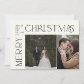 メリーモダンクリスマスタイポグラフィ2フォトプレイド シーズンカード (正面)