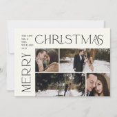 メリーモダンクリスマスタイポグラフィ4フォトプレイド シーズンカード (正面)