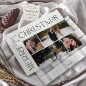 メリーモダンクリスマスタイポグラフィ4フォトプレイド シーズンカード